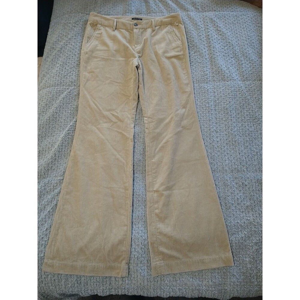 Massimo dutti Corduroy Wide Leg Pants Beige Sz 10 Nwt Y2K Boho Loganlook